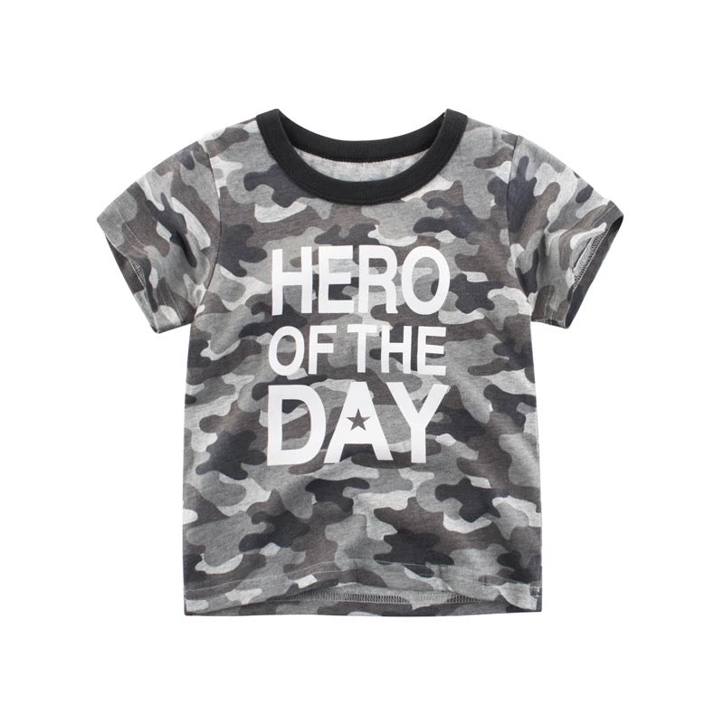 ‘Hero of the Day’ Tee in GRAY
