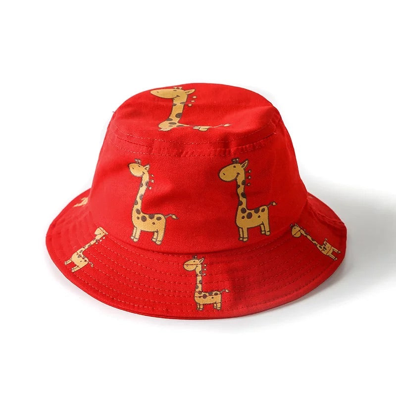 Lil Giraffe Bucket Hat in RED