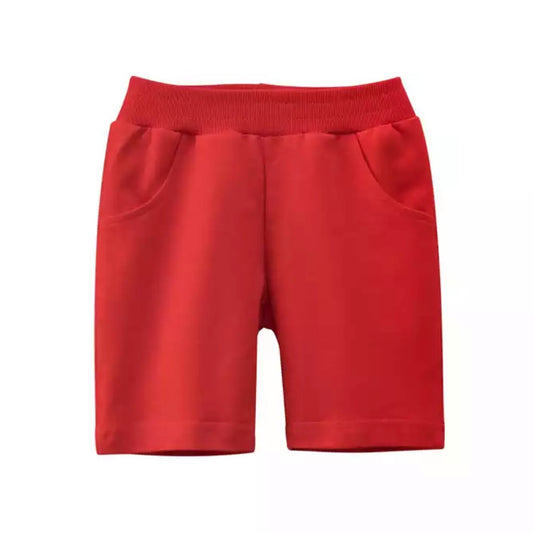 Cotton Terry Basic Shorts in RED