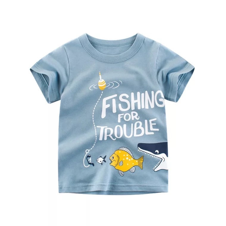 Fishing for Trouble Tee in BLUE