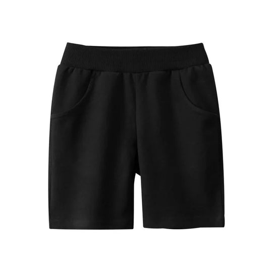 Cotton Terry Basic Shorts in BLACK