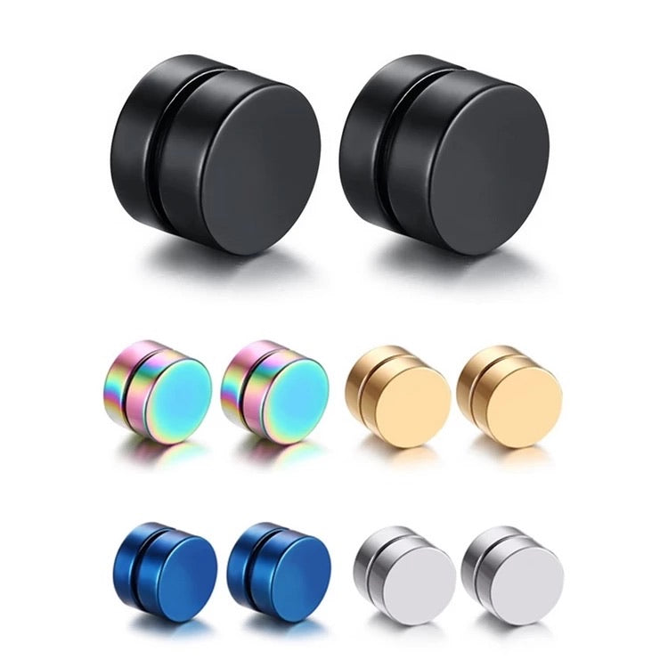 Magnetic Stud Earrings in BLACK