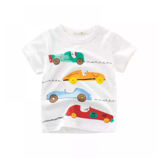 Cars Graphic Tee in WHITE